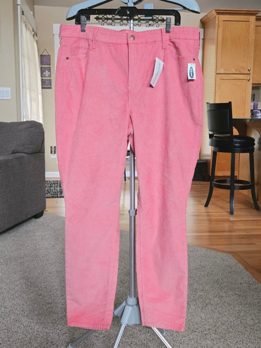 NWT Old Navy sz 18 peachy pink high rise rockstar super skinny corduroy pants